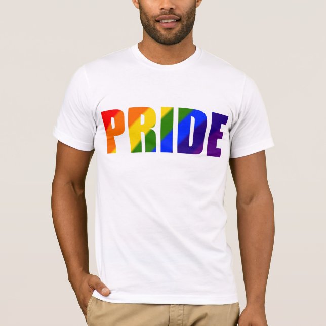 Camiseta T-shirt do arco-íris do orgulho gay (Frente)