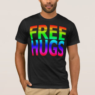 Camiseta T-shirt do arco-íris dos homens LIVRES dos ABRAÇ