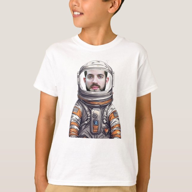 Camiseta T-Shirt do Astronauta do Pai Personalizado - Foto  (Frente)