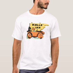 Camiseta t-shirt do automóvel do Dia das Bruxas dos anos 3