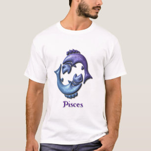 Camiseta T-shirt do azul das senhoras do sinal dos peixes