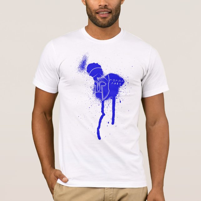 Camiseta t-shirt do azul do labe do molon do hoplite (Frente)