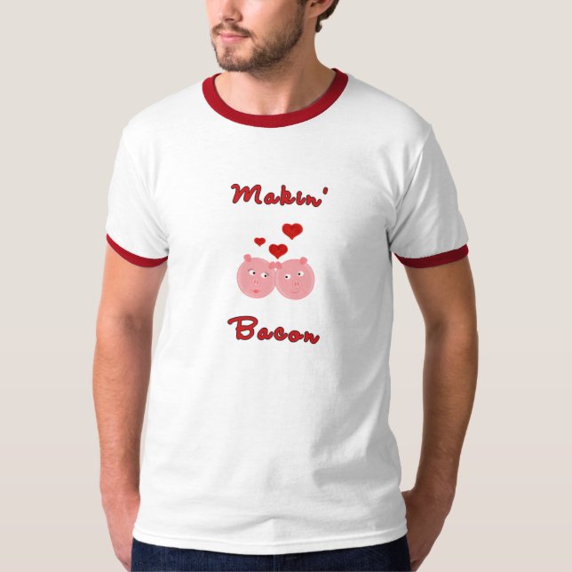 Camiseta T-shirt do bacon de Makin (Frente)
