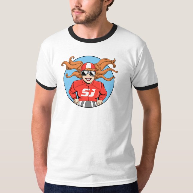 Camiseta T-shirt do basebol do Raglan dos homens de (Frente)