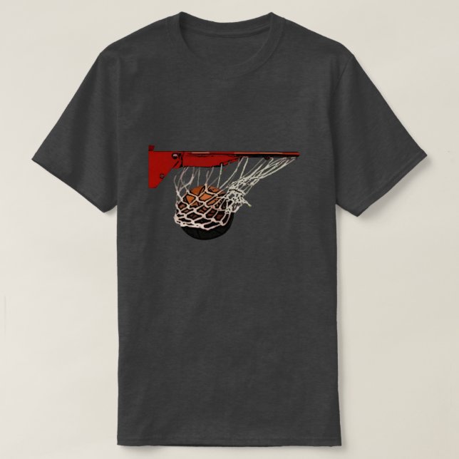 Camiseta T-shirt do basquetebol da abanada (Frente do Design)