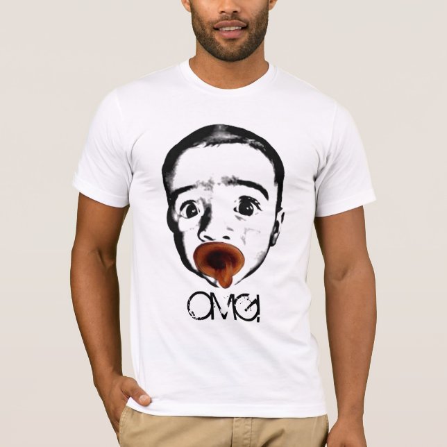 Camiseta T-shirt do bebê de OMG (Frente)