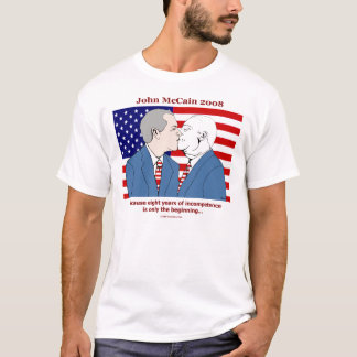 Camiseta T-shirt do beijo de Bush-McCain