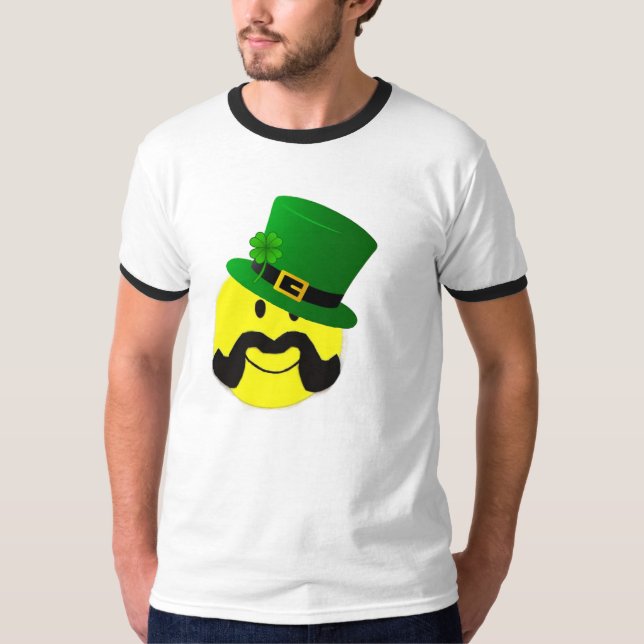 Camiseta T-shirt do bigode do Leprechaun (Frente)