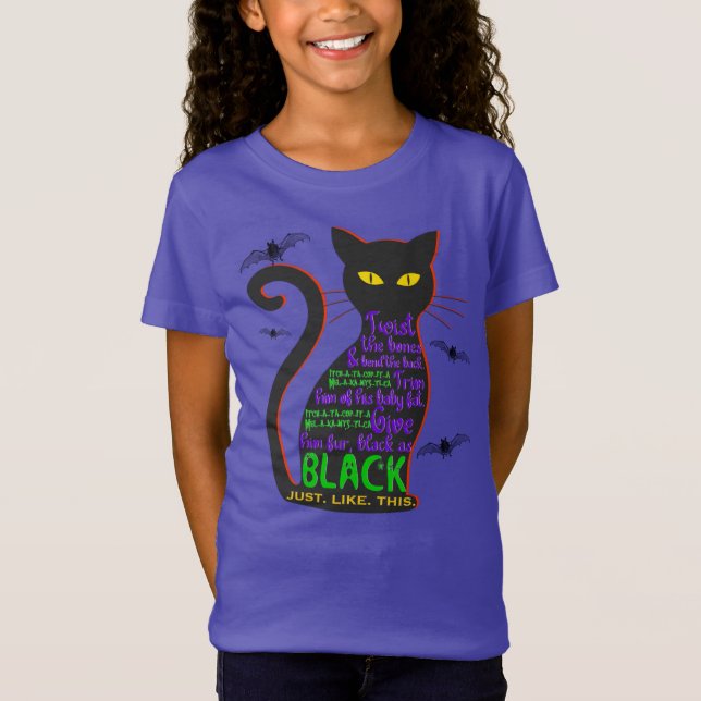 Camiseta T-shirt do Black Cat Spell Kid (Frente)