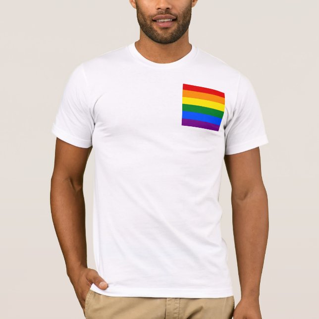 Camiseta T-shirt do bolso do orgulho gay (Frente)