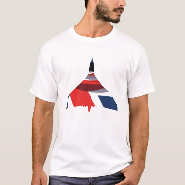 Camiseta T-shirt do bombardeiro de Union Jack Vulcan (Frente)