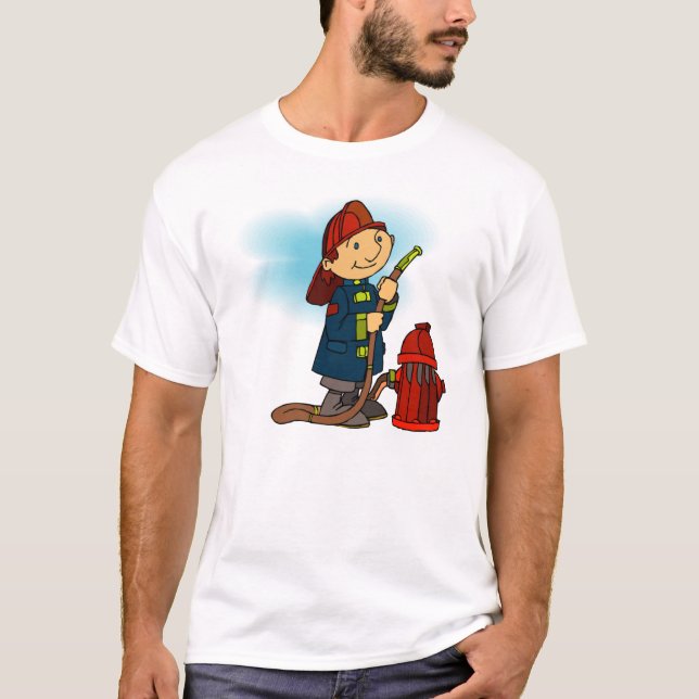 Camiseta T-shirt do bombeiro dos miúdos (Frente)