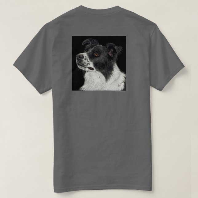 Camiseta T-shirt do Border Collie - "Ben" 2 (Verso do Design)
