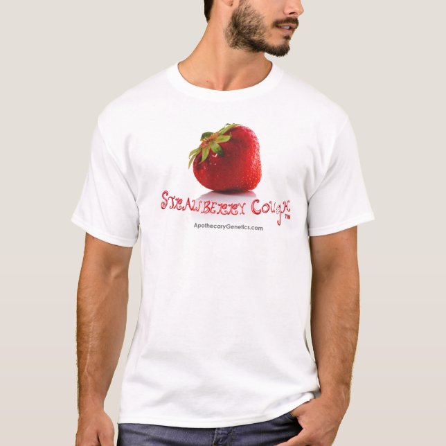 Camiseta T-shirt do branco da MORANGO COUGH™ (Frente)