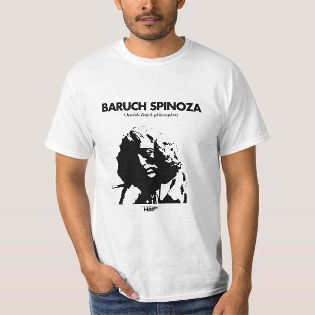 Camiseta T-shirt do branco de Baruch Spinoza (Frente)