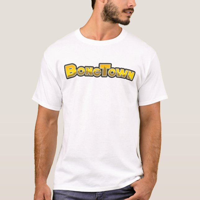 Camiseta T-shirt do branco de BoneTown (Frente)