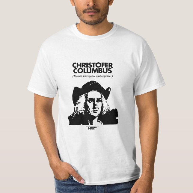 Camiseta T-shirt do branco de Cristóvão Colombo (Frente)