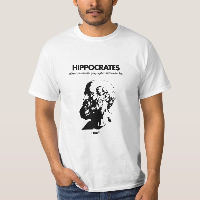 Camiseta T-shirt do branco de Hippocrates (Frente)