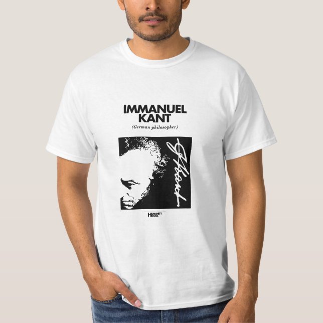 Camiseta T-shirt do branco de Immanuel Kant (Frente)