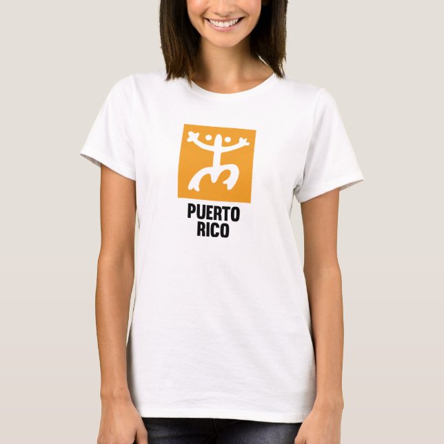 Camiseta T-shirt do branco do símbolo de Taino Coquí do (Frente)