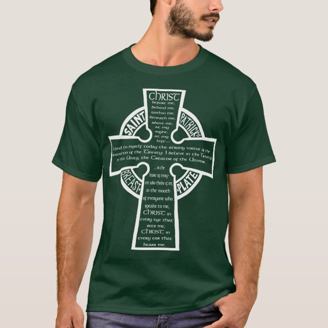 Camiseta T-shirt do Breastplate de St Patrick (wh) (Frente)