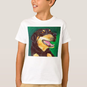 Camiseta T-Shirt do Cachorro Negro e Cachorro Negro - Arte