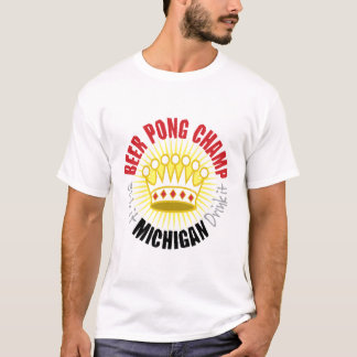 Camiseta T-shirt do campeão de Pong da cerveja de Michigan