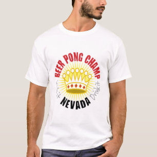 Camiseta T-shirt do campeão de Pong da cerveja de Nevada