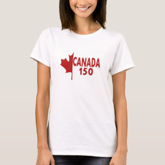 Camiseta T-shirt do Canadá 150 das mulheres (branco no