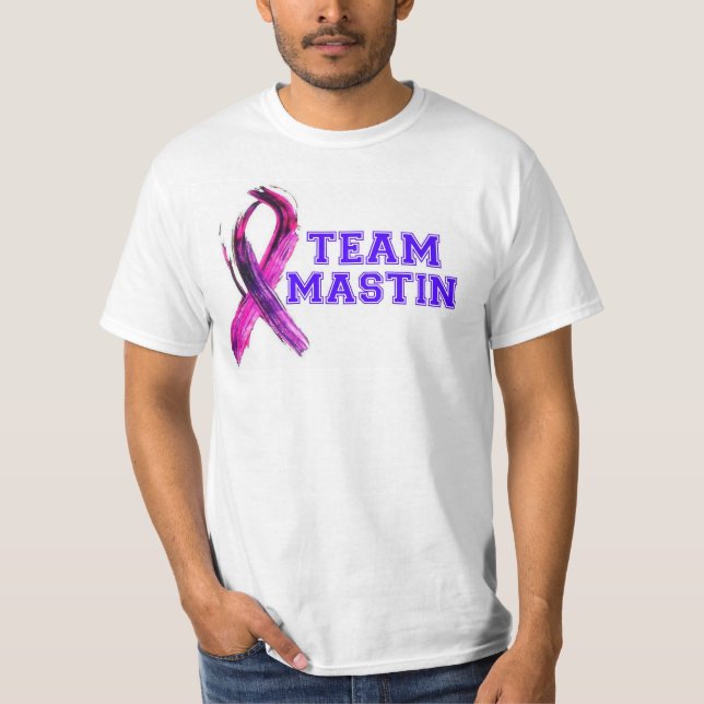 Camiseta T-shirt do câncer de pâncreas da EQUIPE MASTIN (Frente)