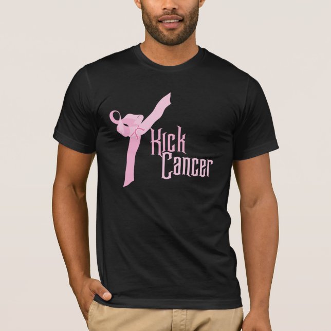 Camiseta T-shirt do cancer do pontapé (Frente)