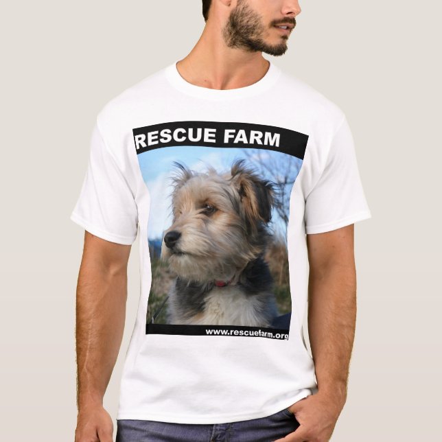 Camiseta T-shirt do cão da fazenda do salvamento (Frente)