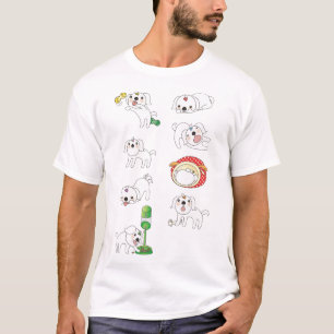 Camiseta T-Shirt do Cão de Cartoon Bonito - Estante Persona