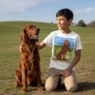 Camiseta T-Shirt do Cão Setter Irlandês de Raça Pura
