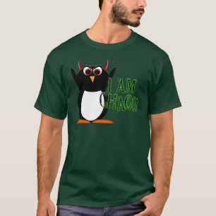Camiseta "T-shirt do caos do TM do projeto mau do pinguim "
