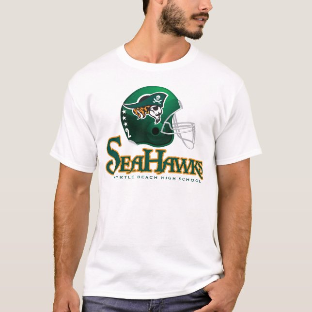 Camiseta T-shirt do capacete de futebol de Seahawks (Frente)