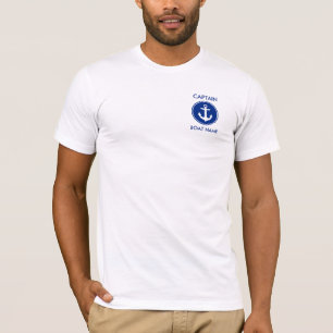 Camiseta T-shirt do capitão Náutico Azul Âncora