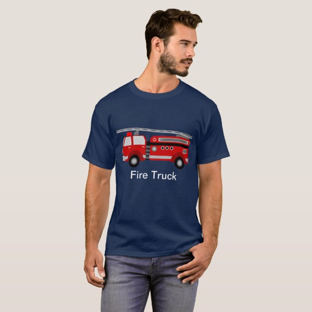 Camiseta T-shirt do carro de bombeiros (Frente Completa)