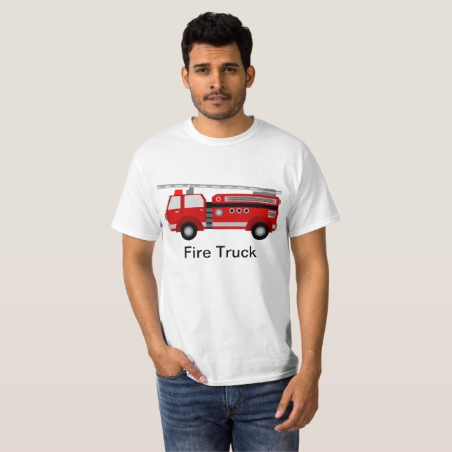 Camiseta T-shirt do carro de bombeiros (Frente Completa)