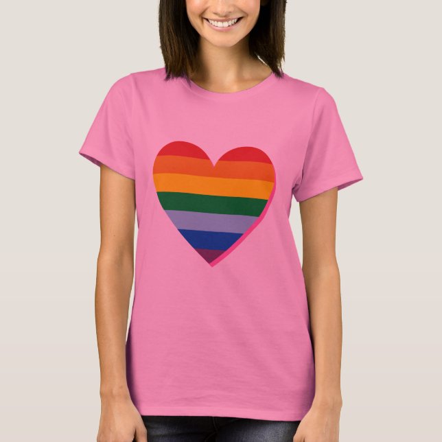 Camiseta T-Shirt do Cartel do dia de os namorados Rainbow (Frente)