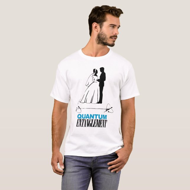 Camiseta T-shirt do casamento da complicação do quantum (Frente Completa)