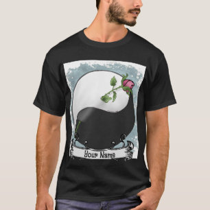 Camiseta t-shirt do casamento da Yin yang Rosa