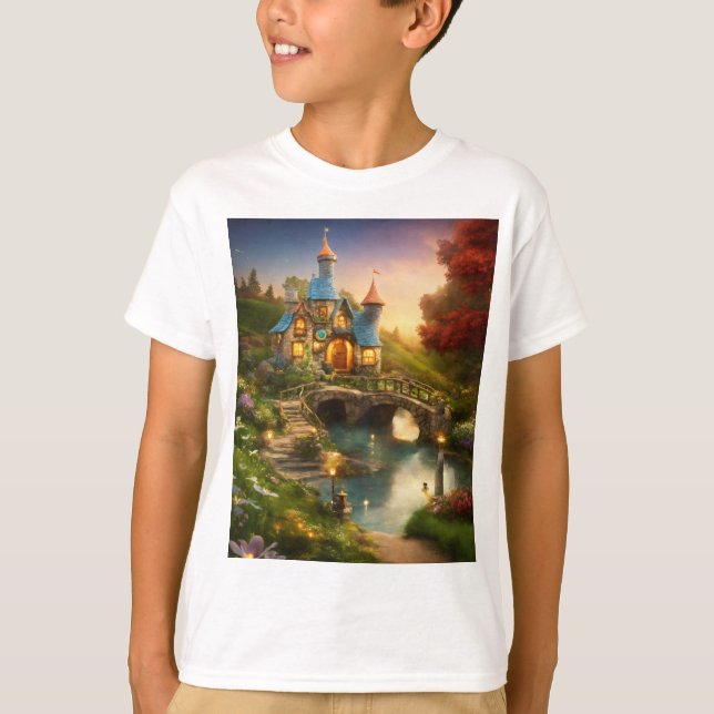 Camiseta T-Shirt do Castelo de Fairytale Impresso (Frente)