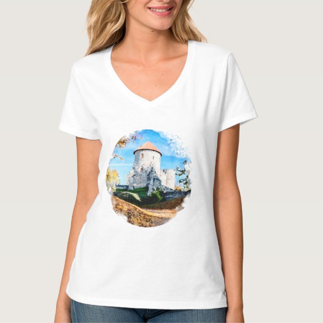 Camiseta T-Shirt do castelo medieval (Frente)