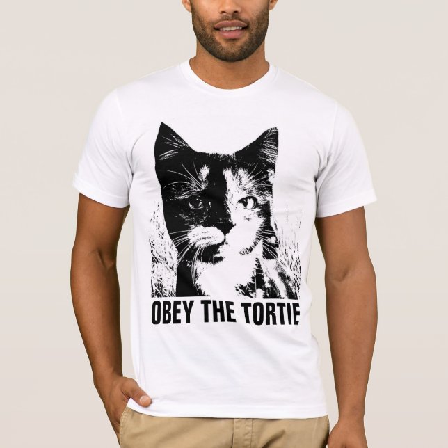 Camiseta T-shirt do CAT da CONCHA DE TARTARUGA TORTIE (Frente)