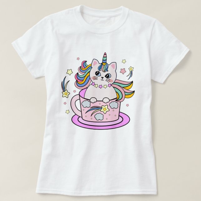 Camiseta T-Shirt do Cat Unicorn (Frente do Design)