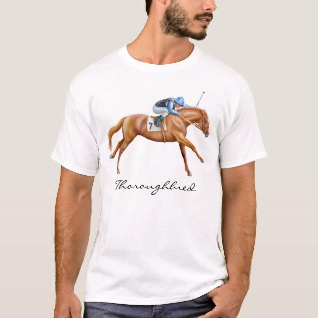 Camiseta T-shirt do cavalo do puro-sangue (Frente)