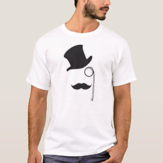 Camiseta T-shirt do chapéu alto, do Monocle e do Moustache