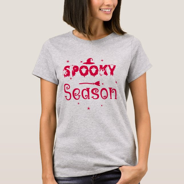 Camiseta T-Shirt do Chapéu de Bruxa de Spooky Season (Frente)
