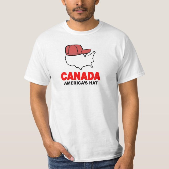 Camiseta T-shirt do chapéu de Canadá, América (Frente)